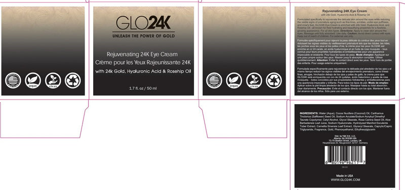 GLO24K Cream with 24k Gold, Retinol, Vitamins, and Hyaluronic Acid. Optimally Hydrate your Skin while you sleep. (Rose (Eye Cream)) Rose (Eye Cream)