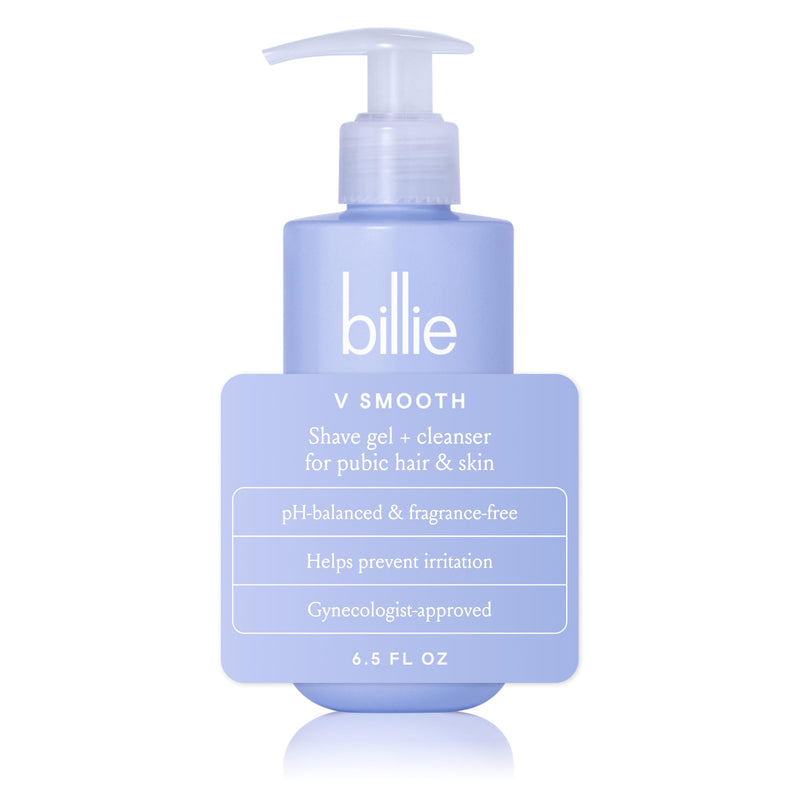 Billie - V Smooth - Shave Gel + Cleanser for Pubic Hair & Skin - pH-Balanced - Fragrance-Free - Gynecologist-Approved - 6.5 oz. Shaving Agent
