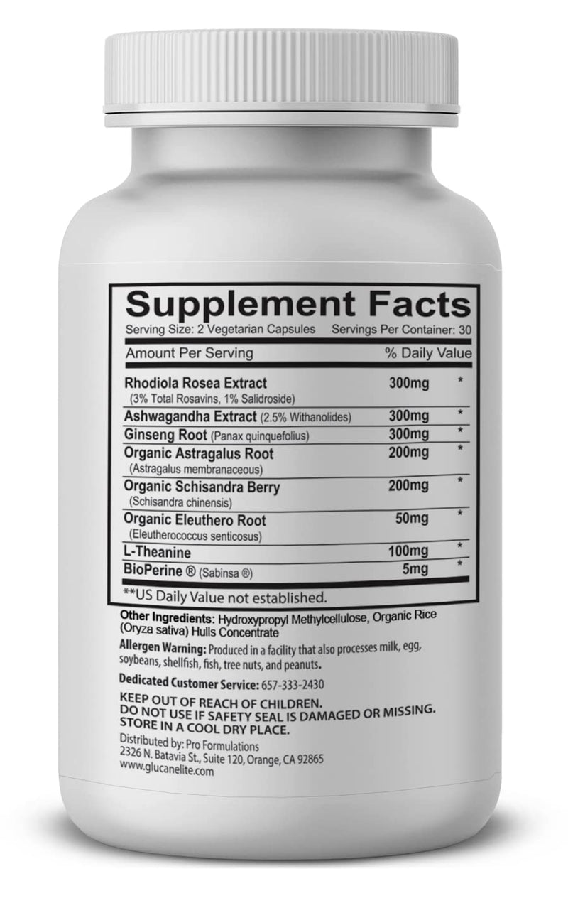 [Australia] - Adaptogen Elite - Synergistic Blend - 60 vcaps - Balances Cortisol & Natural Energy - Enhanced with Rhodiola, Ashwagandha, Astragalus, Schisandra, Eleuthero, L-Theanine 