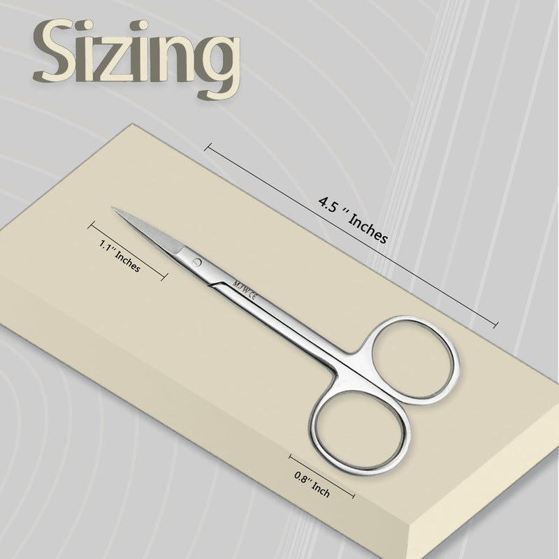 [Australia] - MJW Professional Iris Scissors Made of Stainless Steel Used as Beard, Ears, Nose Hair Scissors, Cuticle Cutting and Craft Scissors with Precise Jaw Cutting Straight Ends Iris Scissor Straight 