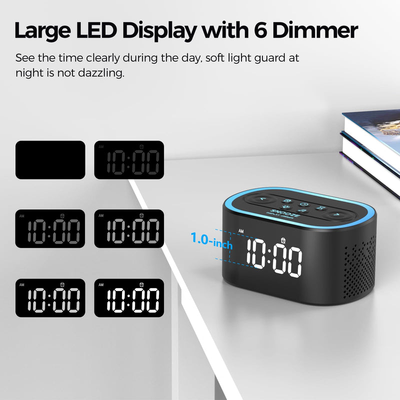 [Australia] - REACHER Digital Alarm Clock & White Noise Sound Machine, 21 Soothing Sounds, 7 Wake Up Sounds, 8 Night Lights, 32-Level Volume, 9 Sleep Timer, Memory Function for Adult, Kid, Bedside, Bedroom Black 