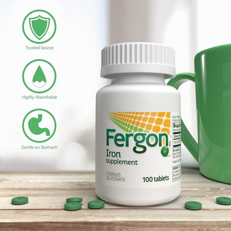 [Australia] - Fergon High Potency Iron Highly Soluble & Easily Digested, 27 mg Iron, 100 Tablets 