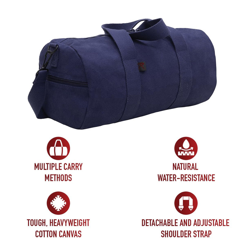 Rothco Heavy-Duty Canvas Shoulder Duffle Bag - Rugged Travel Gym Gear Equipment Bag 19 Inches Navy Blue