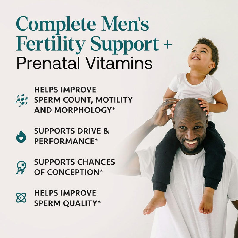 [Australia] - Osh Wellness Men's Fertility Support & Prenatal Vitamins, Ayurvedic support for Conception, Sperm Count, Motility & Volume - With Ashwagandha, Maca, CoQ10, Zinc (Pack of 1, Men Fertility Support) 