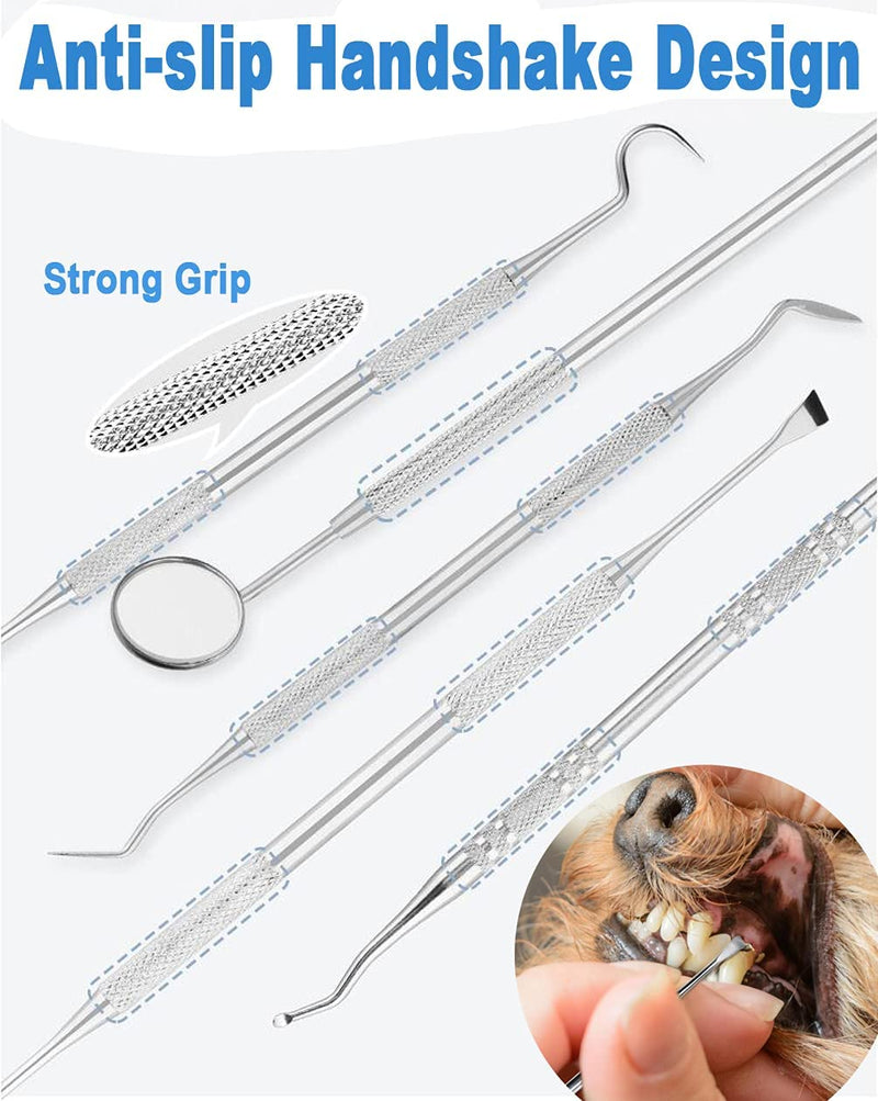 Teeth Cleaning Kit Dog Plaque Tartar Remover Tools Pet Dental Tooth Scaler and Scraper Silicone Finger Toothbrush for Puppy Cats Tooth Pick Stone Remover Dogs Oral Care Hygiene Cleaning Tools (12Pcs) 12 Count (Pack of 1) - PawsPlanet Australia