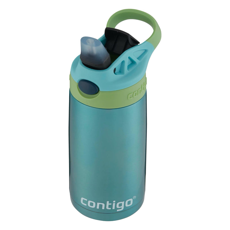 [Australia] - Contigo Kids Straw Stainless Steel Water Bottle with AUTOSPOUT Lid, 13oz, Ocean 13 Ounce 