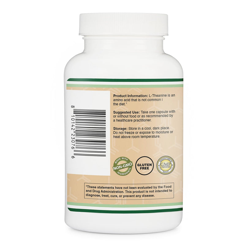 L-Theanine 200mg, Calm, Restful Sleep & Focus, 60 Capsules | Calm & Stress Relief, Restful Sleep Support, Calm Focus Without Jitters, Non-GMO, Third-Party Tested 60 Count (Pack of 1)