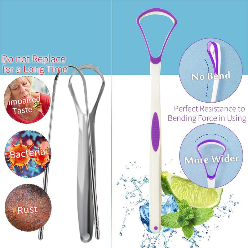 [Australia] - Tongue Scraper Cleaner 100% BPA Free Tongue Scrapers with Travel Handy Case for Adults, Kids, Healthy Oral Care, Easy to Use, Help Fight Bad Breath (4 PACK) 4 Count (Pack of 1) 4Color 