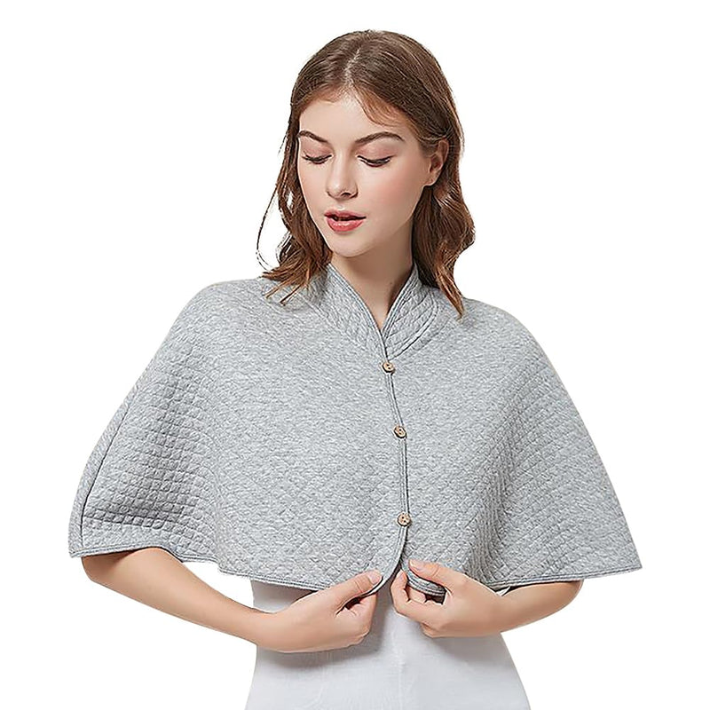 haozaikeji Women Thermal Shoulder Wraps Shoulder Support Warmer Heat Shawl Elderly Pregnant Warm Cape Pain Relief Arthritis Gray