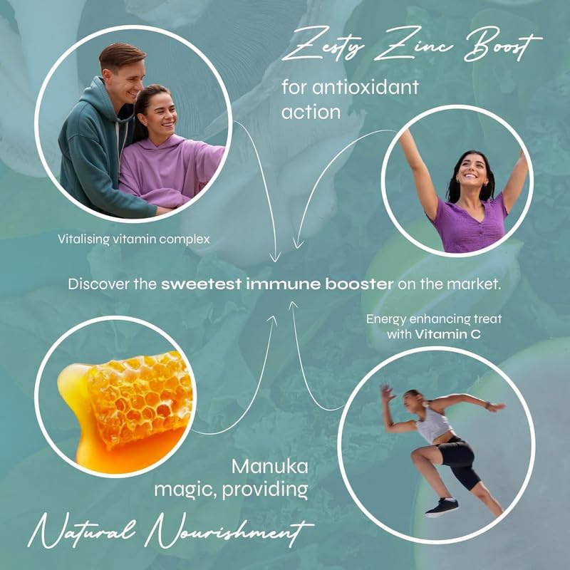 Known Manuka Honey Gummies – Lemon Flavour – 100mg Manuka Honey with Vitamin C, D3 & Zinc – Chewable Gummy Supplement – Natural Immune & Wellness Support – 1 Month Supply – for Men & Women