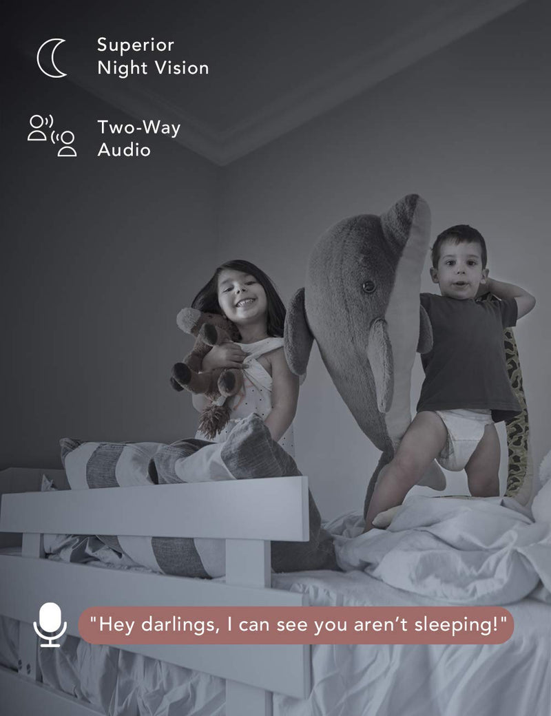 [Australia] - nooie Baby Monitor, WiFi Pet Camera Indoor, 360-degree IP Camera, 1080P Home Security Camera, Motion Tracking, Super IR Night Vision, Works with Alexa, Two-Way Audio, Motion & Sound Detection 1 pack 