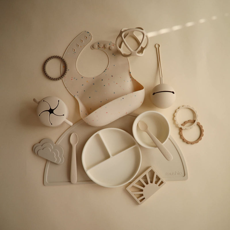 [Australia] - mushie Silicone Suction Plate | BPA-Free Non-Slip Design (Ivory) Ivory 