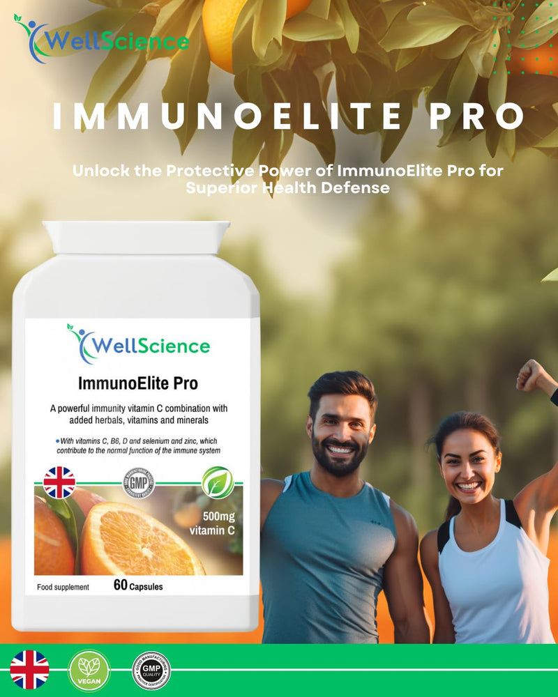 ImmunoElite Pro: Immune Support, Antioxidant Boost, and Energy Enhancement - with Vitamin C, D, Zinc, Turmeric, Baobab & Acerola