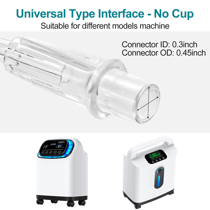 [Australia] - 2 Pack Oxygen Mask for Face with 6.6 Ft Tubing and Adjustable Elastic Strap - Adult - Clear Size M L (No Cup) 