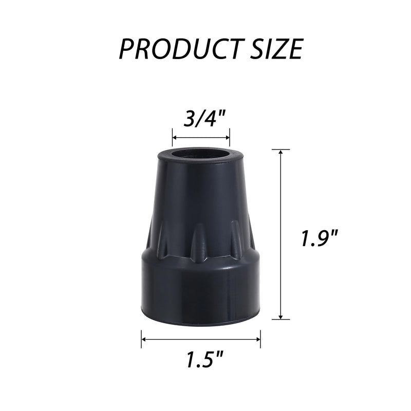 [Australia] - Walking Cane Tips 3/4 Inch Heavy Duty Black Cane Rubber Tips Replacement, 2Pack 3/4" 