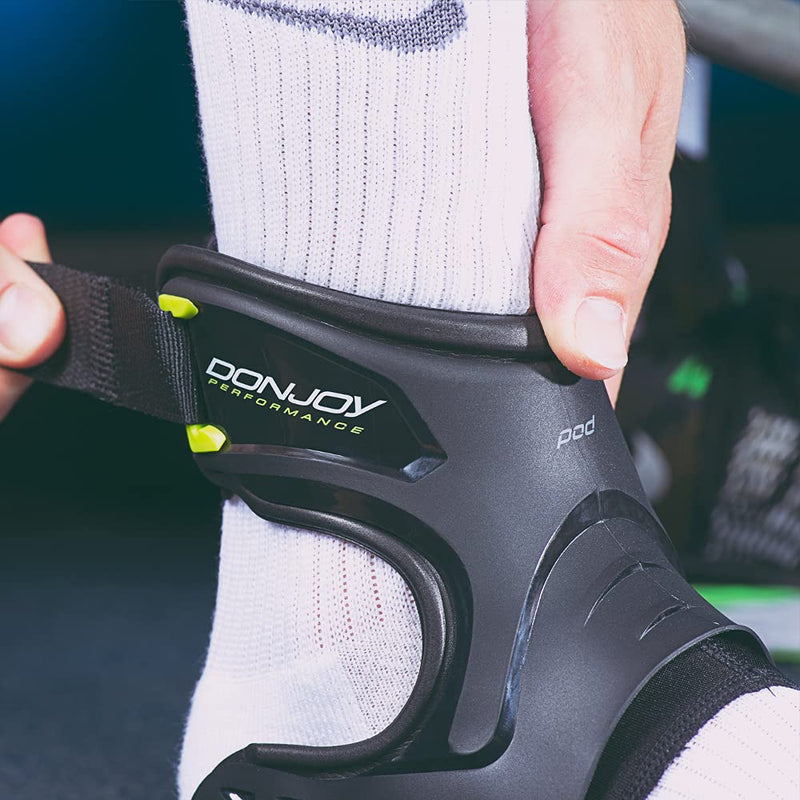 [Australia] - DonJoy Performance POD Ankle Brace, Best Support for Stability, Ankle Sprain, Roll, Strains for Football, Soccer, Basketball, Lacrosse, Volleyball - Large - Left - White 