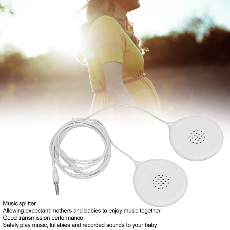 [Australia] - Dioche Pregnancy Belly Speaker, Baby Belly Headphones, Music Splitter, 12 Stickers, Pregnancy Headphones, Pregnancy Monitors for Women, Mother, White 