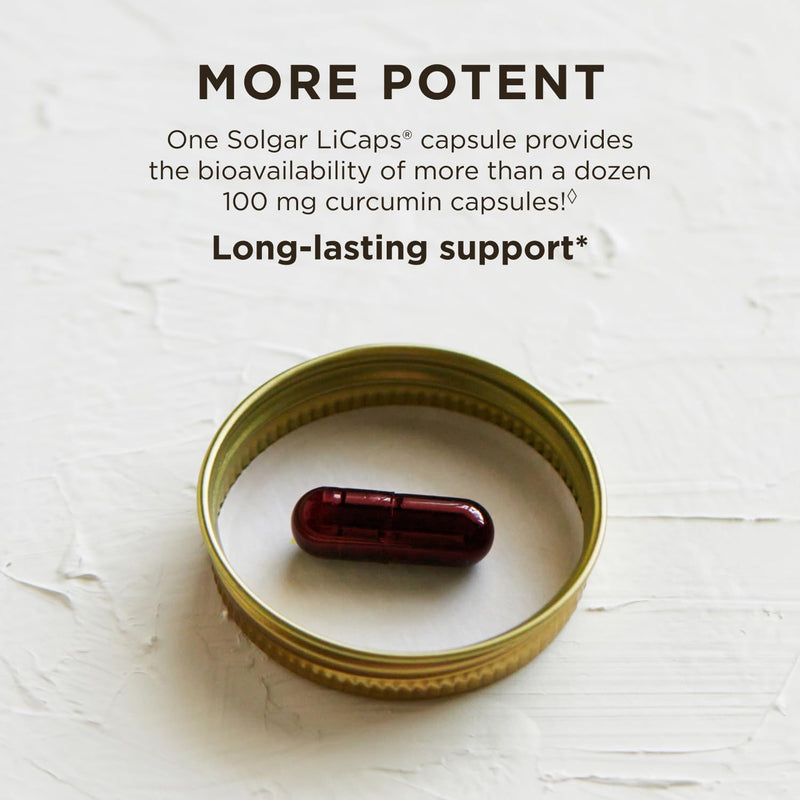 [Australia] - Solgar Full Spectrum Curcumin - 105 LiCaps - Superior Absorption - Brain, Joint & Immune Health - Vegan, Gluten-Free, Non-GMO, Dairy Free - 105 Servings 