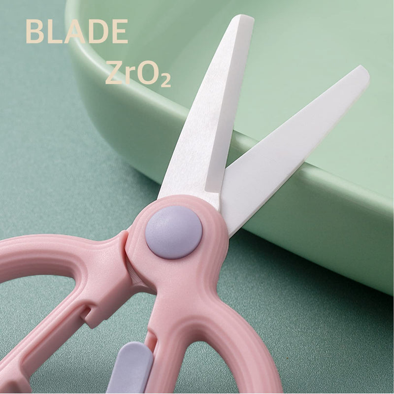 [Australia] - Ceramic Scissors for Baby Food,Portable Baby Food Scissors,Children Safety Food Cutter,with Blade Cover and Travel Case (GREEN) Green 