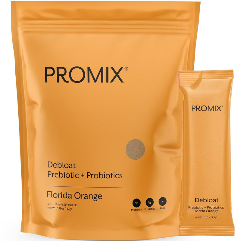 [Australia] - ProMix Nutrition Debloat Prebiotics and Probiotics with Baobab - Rich in Vitamin C, Bloating Relief, Immune Support - Orange - 30 Servings (Pack of 30) Florida Orange 0.17 Ounce (Pack of 30) 