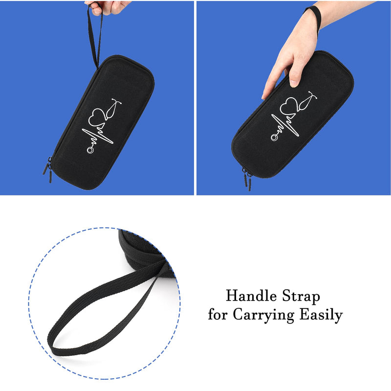 [Australia] - Stethoscope Case for 3M Littmann Classic III,Stethoscope Bag for Lightweight II S.E,Cardiology IV,Extra Room for Doctor & Nurse Accessorie Black Felt-Black 