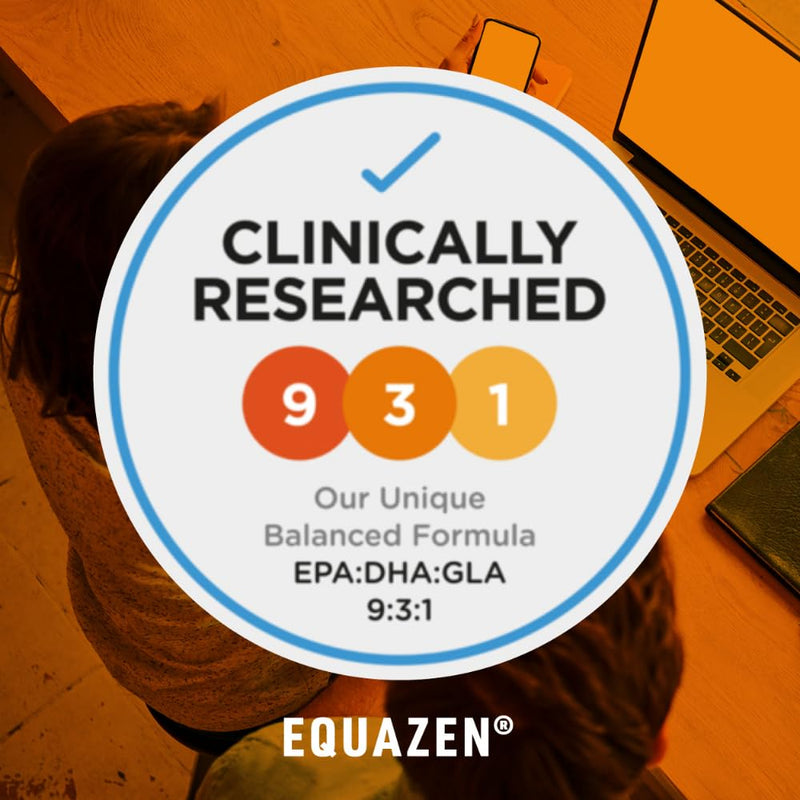 Equazen® Omega 3 & 6 Capsules, Brain & Cognitive Support, DHA, EPA & GLA, Clinically Researched 9:3:1 Formula, Tasteless & Odourless, Halal Certified, Gluten Free, 60 Pack 60 Capsules