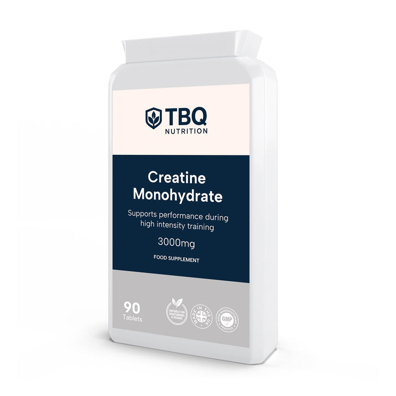 Creatine Monohydrate 1000mg Tablets | 3000mg Per Daily Serving | Supports High-Intensity Exercise Performance | 90 Vegan Tablets | UK Made