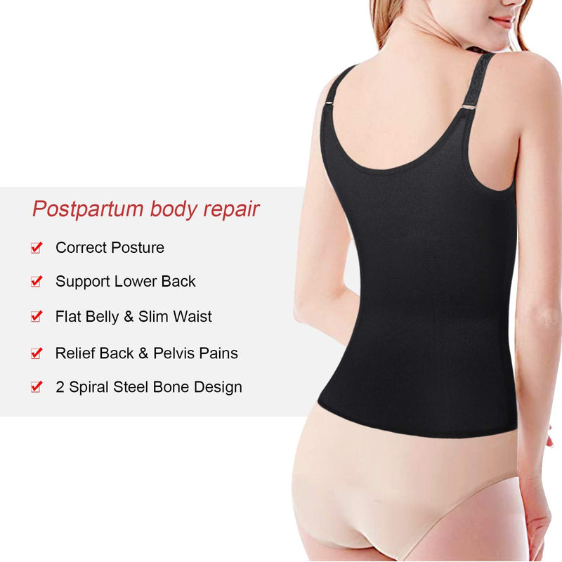 URSEXYLY Maternity Support Belt Postpartum Waist Trainer Shapewear Recovery Waist Cincher Black Small (Pack of 1)