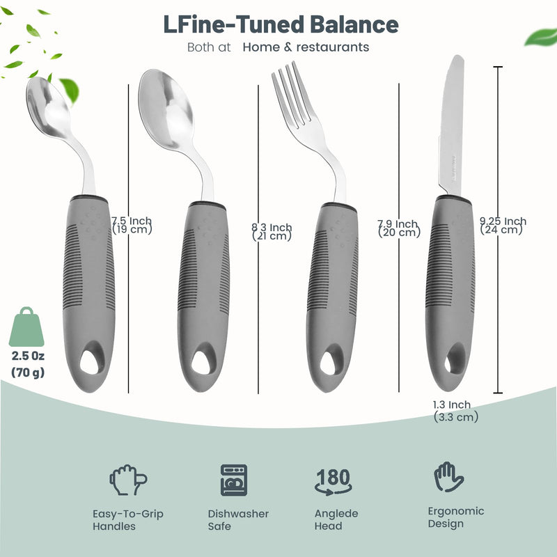 Adaptive Utensils Set, Parkinsons Utensils, Weighted Silverware for Hand Tremors, Elderly, Arthritis, Parkinsons, Adaptive Equipment–Easy Grip Aids Handle, Handicap Accessories for Daily Living 4