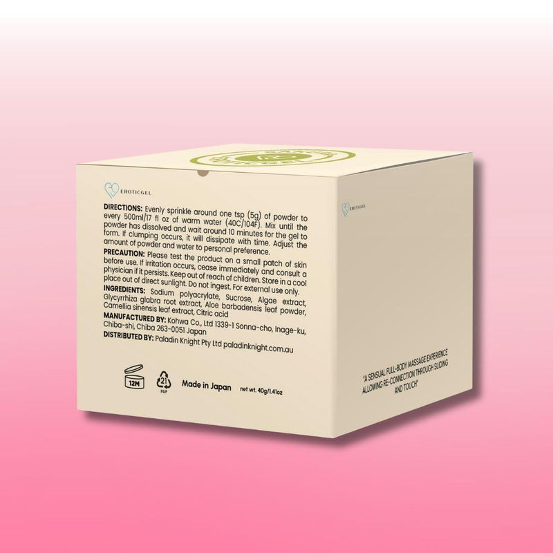 [Australia] - Sakura Edition Nuru Massage Gel Powder 40g | Aloe Vera, Seaweed, Liquorice, & Green Tea | Made in Japan | Paraben & Glycerine Free | Makes 1.05 gal |Unscented, Colorless and Tasteless Sakura Vegan - 40g 