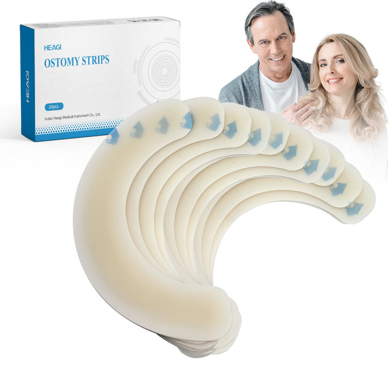 [Australia] - 20PCS Ostomy Barrier Strips, Skin-Friendly Hydrocolloid Skin Barrier Strips, Elastic Barrier Strips for Ostomy Bag Ostomy Colostomy Ileostomy Supplies 20pcs Ostomy Barrier Strips 