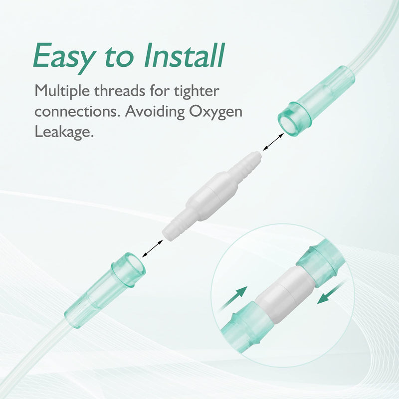 [Australia] - Oxygen Tubing Connector, 360° Rotation Cannula Connector Oxygen Connector Avoid Tangles, Tubing Swivel Connector O2 Connector (White-10pack) White-10pack 