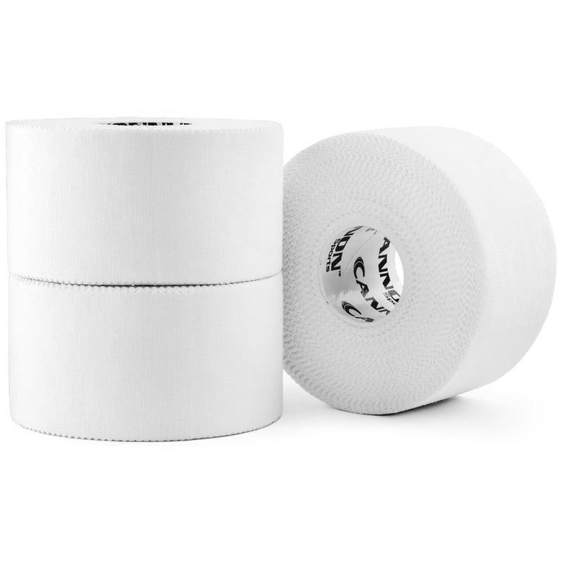 [Australia] - Premium Athletic Tape - Easy Tear, No Residue, Strong Support - Hypoallergenic & Breathable - Ideal for Sprains, Strains, First Aid (1.5in x 45ft Each), Pack of 3 (White) White 