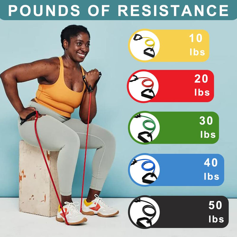 [Australia] - Resistance Bands with Handles, Single Resistance Bands, Exercise Bands with Handles, for Resistance Training, Physical Therapy, Home Workouts, Fitness, Pilates green-30lbs 