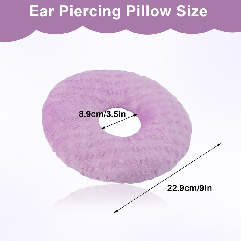 [Australia] - Ear Piercing Pillow, Soft and Comfortable Donut Pillow for Ear, Ear Pillows with Holes for Ear Pain, Piercing, Pain Relief Sleeping, Pressure Sore, Pillow with Ear Hole for Side Sleepers (Purple) Purple 