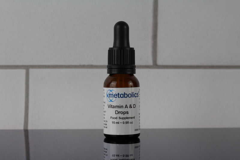 Metabolics Vitamin A & D Liquid | Essential Kids Vitamin D Drops - D3 Supporting Normal Vision, The Immune System & Maintaining Normal Bones - Made in The UK