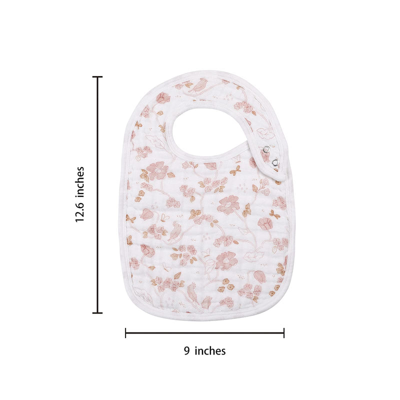 Snap Muslin Bibs for Boys &Girls,3-Pack Baby Bibs for Infants,Newborns and Toddlers,100% Cotton Muslin Bib Spring