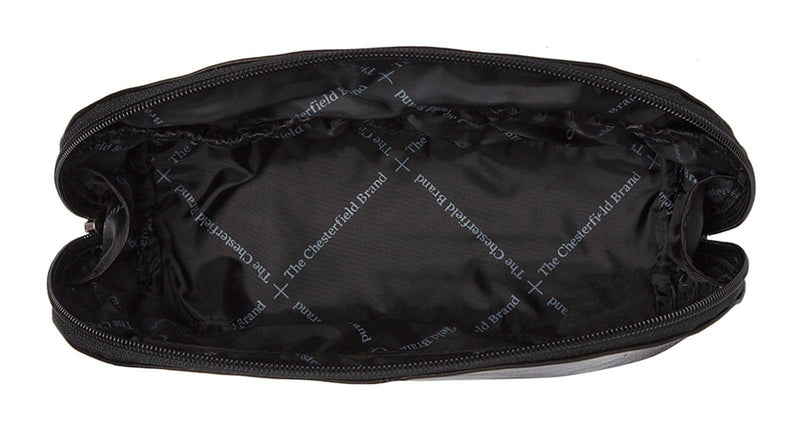 Chesterfield Brand Toiletry Bag TORINO | Made Of Leather | Large Cosmetics Case For Men And Women For Travel (Black)