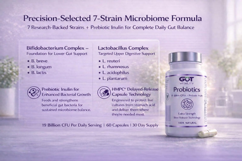 Advanced High Strength Daily Probiotic - Supports Men’s & Women’s Microbiome Health - Gut, Digestion & Bloating Support - Whole Body Wellbeing - Slow-Release - Vegan & Gluten Free - Made in UK