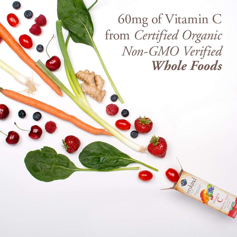 Garden of Life Organic Vegan Vitamin D3 1000 IU Liquid Spray with Omega Oils and Organic Vitamin C Spray for Immune Support, 60mg - 2 fl oz Bottles