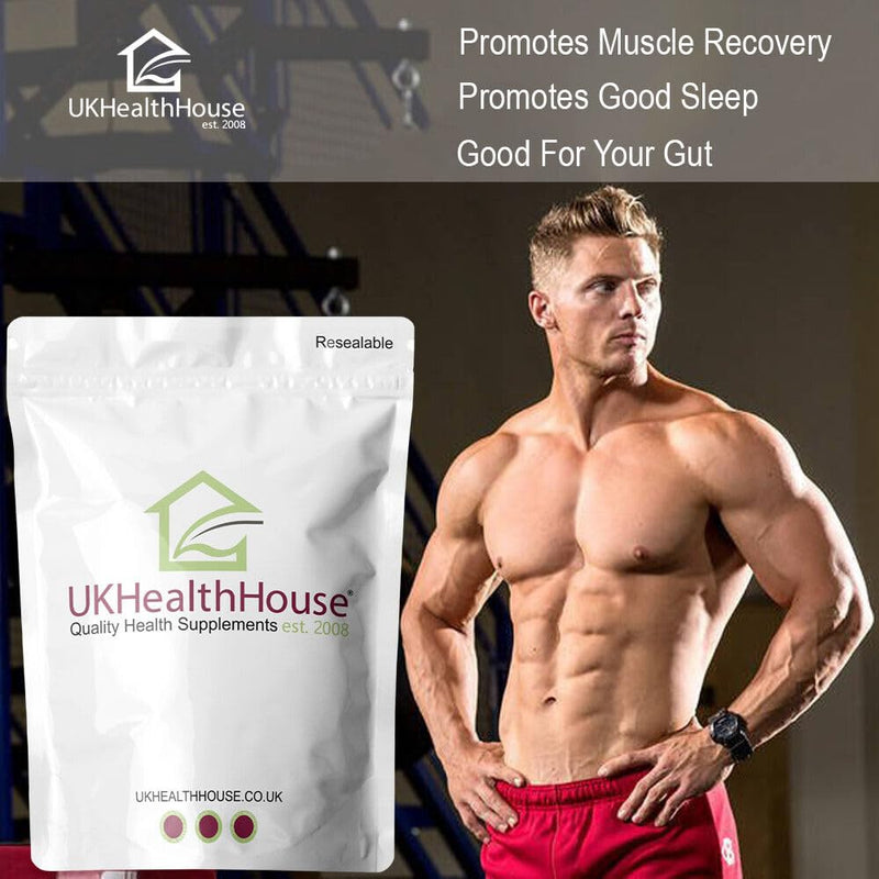 UKHealthHouse Glycine Powder - Anti Inflammatory, Sleep Aid - Recovery, GH Release 100% Pure Glycine, Vegan Friendly, Boosts Protein Synthesis, White (100g) 100g