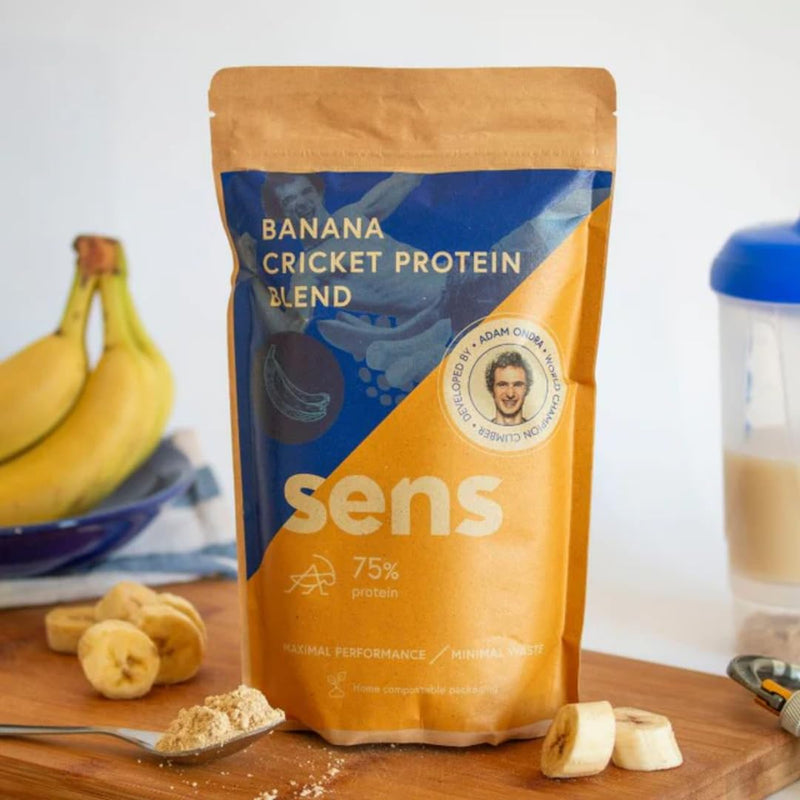 SENS Protein Powder x Adam Ondra, All-Natural Protein Powder, Protein Powder Without Lactose, Cricket Protein Shake with Insect Protein (455g, Banana) 455g
