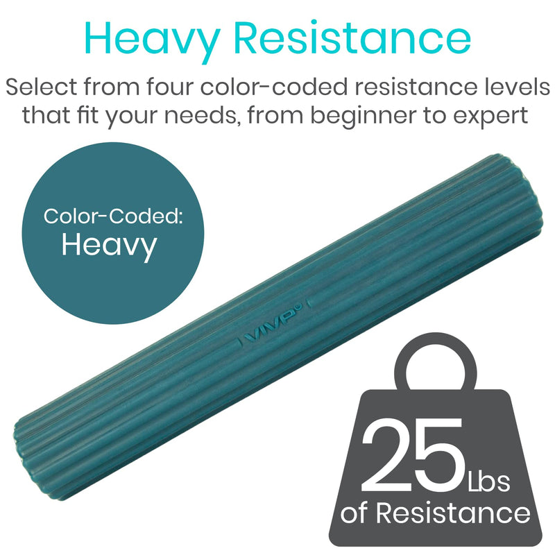 [Australia] - Vive Twist Bar for Physical Therapy & Tennis Elbow Relief - For Improving Tendonitis & Grip Strength - Flex Resistance for Golfers, Hand, Epicondylitis, Equipment - Strengthens Wrists & Forearms Heavy 