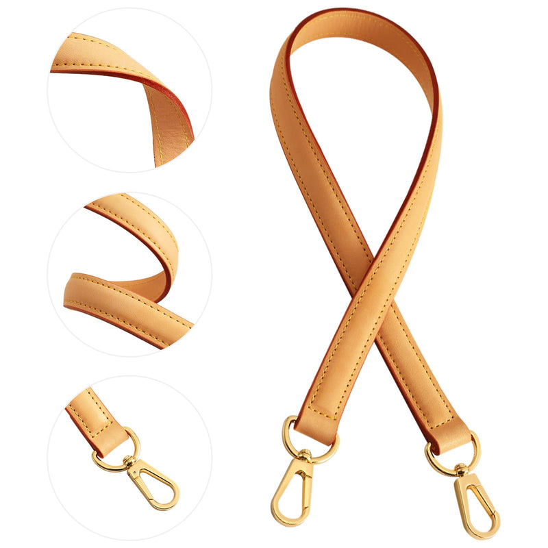 jiesinlov Genuine Vachetta Leather Replacement Straps Purse Shoulder short Strap conversion kit for Graceful tote soft speedy Alma And Dauphine Bags Brown (W0.7in,L25.6in-Beeswax) W0.7in&l25.6in-beeswax