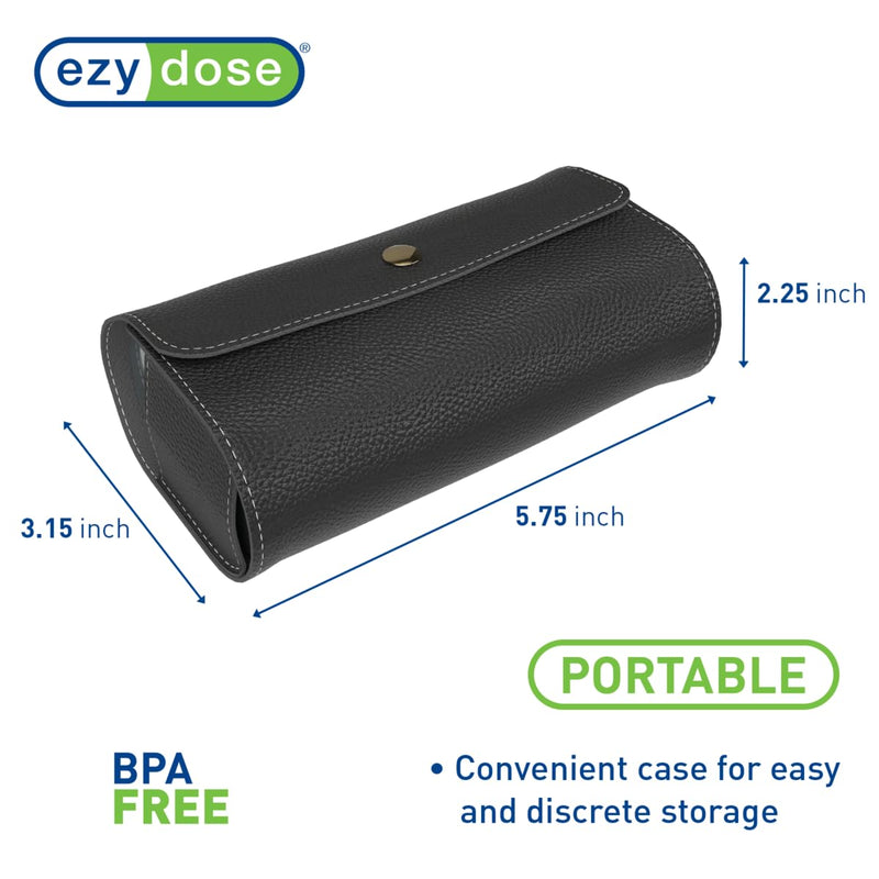 Ezy Dose Pop-Out Daily 7-Day AM/PM Pill Organizer, Black with Black Case | Travel Medicine Planner, Vitamin Organizer, Pop-Out Compartments, BPA Free