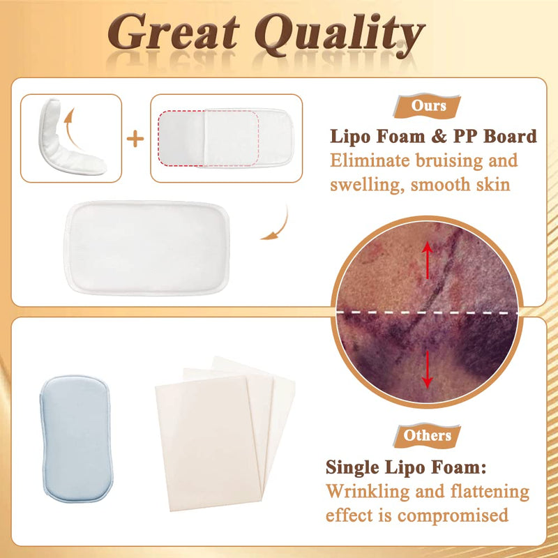 AOSSA Lipo Side Foam Boards for Lipo Curve Recovery, AB Board Post Surgery Liposuction, Abdominal Board After Tummy Tuck, Compression Flattening Lipo Foam Sheets (3 Pack) White