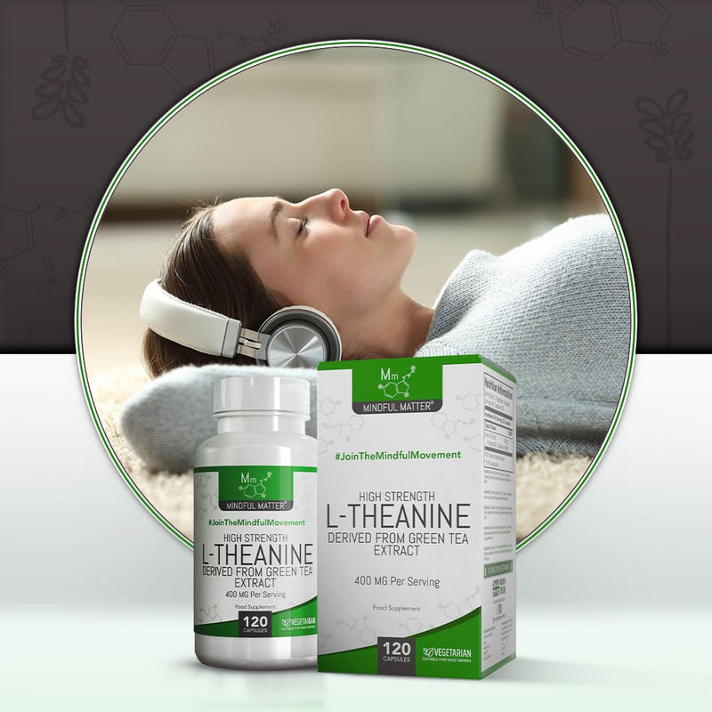 MM L Theanine | 120 L-Theanine Capsules from Green Tea - High Strength 1000mg Green Tea Extract Providing 400mg L'theanine per Serving | L Theanine Supplement | Non-GMO Gluten Free | Made in UK