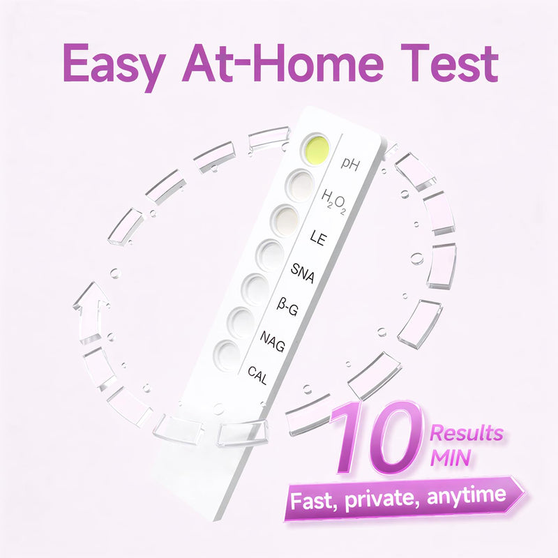 6-in-1 Vaginal Health Test Kit, at-Home PH, BV,Yeast,Microbiota Check & 2 Key Vaginal Health Markers– 10-Min Fast Results, Doc-Recommended – for Monitoring Discharge, Odor, Itching Symptoms, 1- Pack