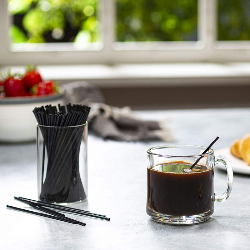 [Australia] - Comfy Package [1000 Count] 5 Inch Coffee & Cocktail Stirrers/Straws Disposable Plastic Sip Stir Swizzle Sticks - Black 1000 - Stirrers 