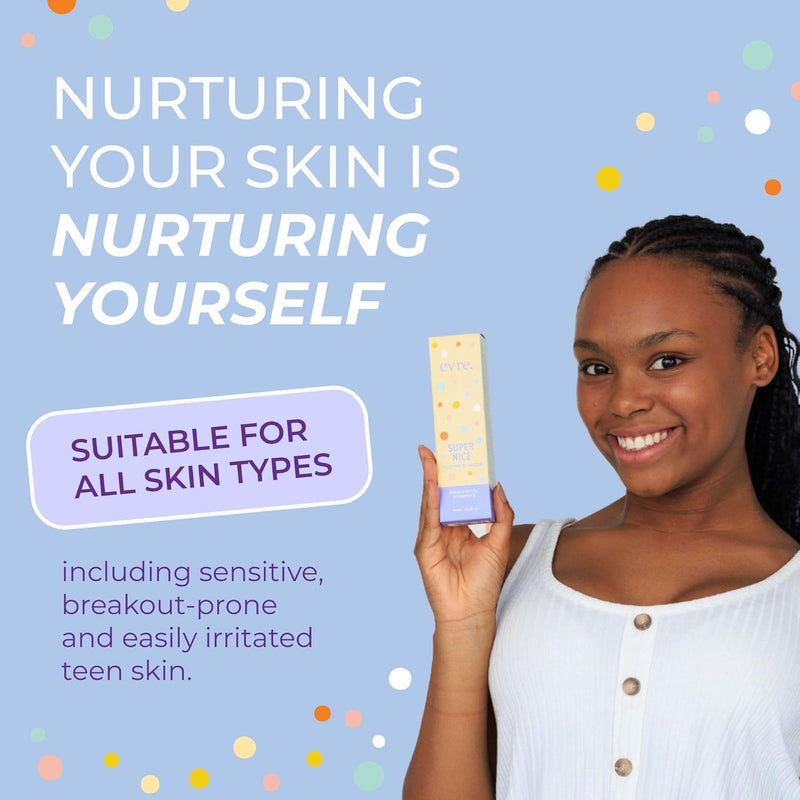 Evre Super Nice Face Moisturizer for Teen Girls | 3.4 fl oz - With Manuka Honey & Vitamin E